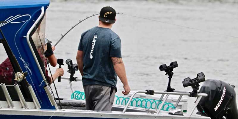 Man on a boat going fishing